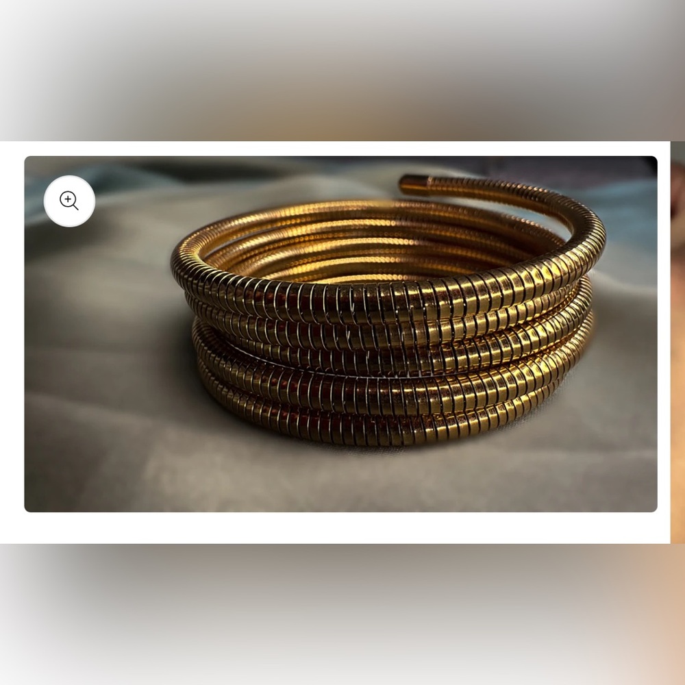 Gold Coil Bracelet Set